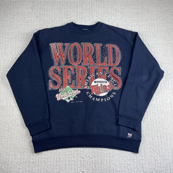 Vintage Minnesota TWINS 1991 World Series Champions Sweatshirt Sz L Made in USA - Picture 10 of 16